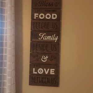 Wooden slat sign